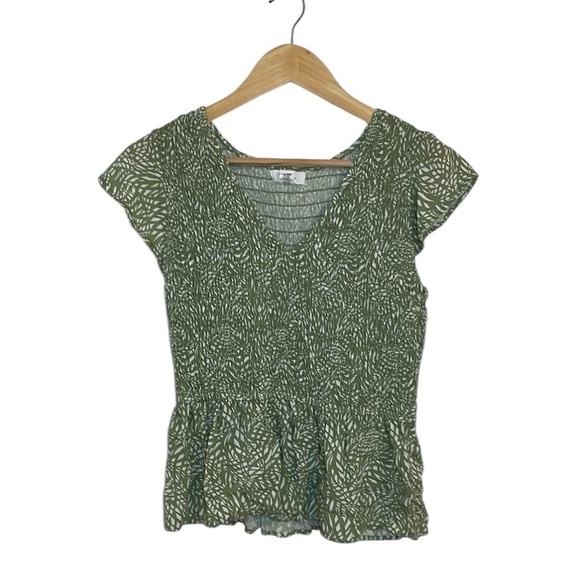 Japna Green Smocked Top, Medium - Picture 1 of 5